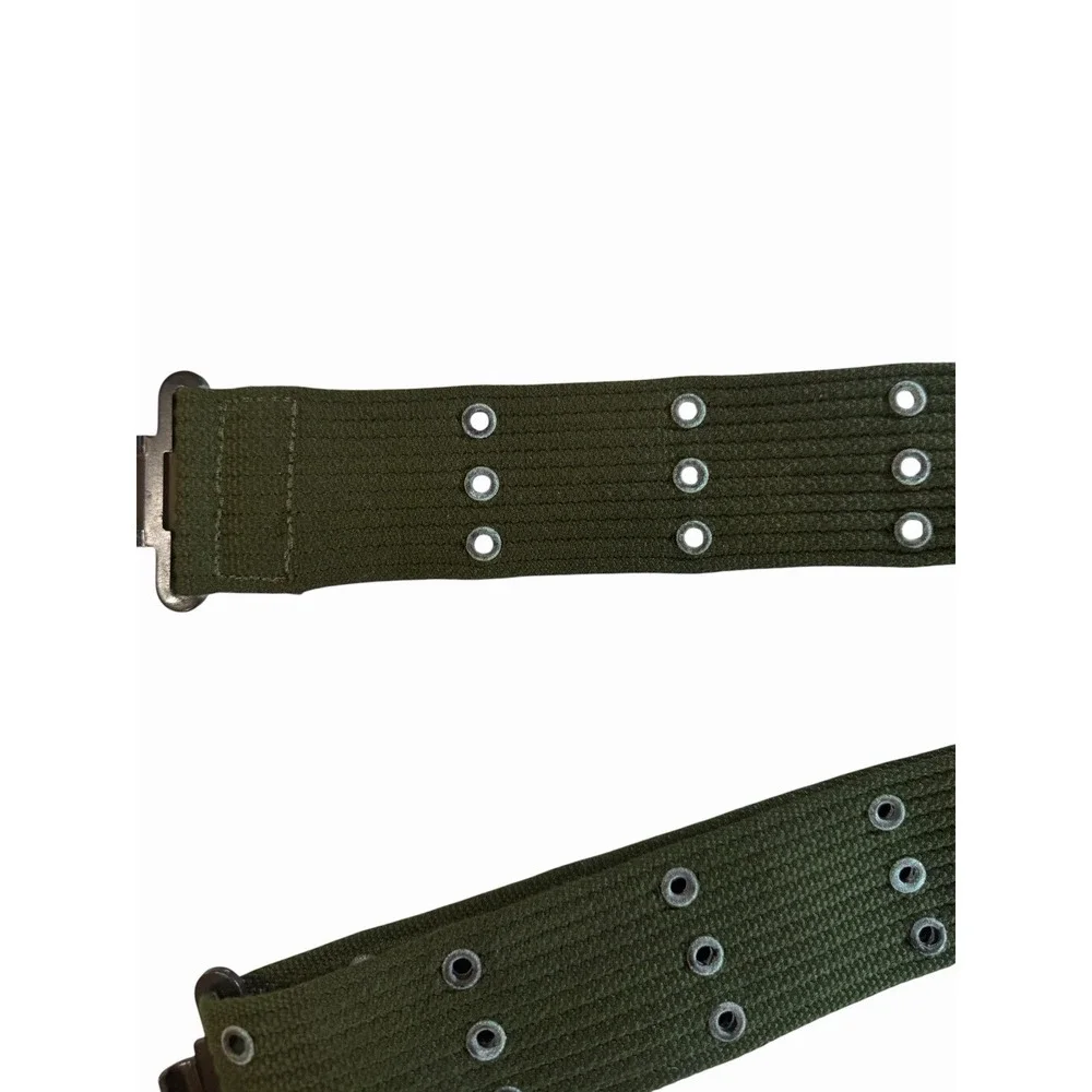 Military Vintage Nylon OD Green Pistol Web Belt Buckle Large
